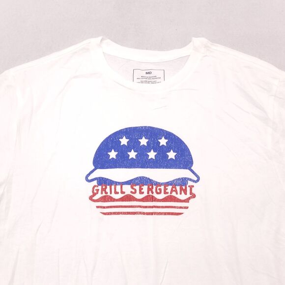 Grill Sergeant Short Sleeve Casual Graphic T Shirt Adult Mens Size M White - Picture 1 of 9